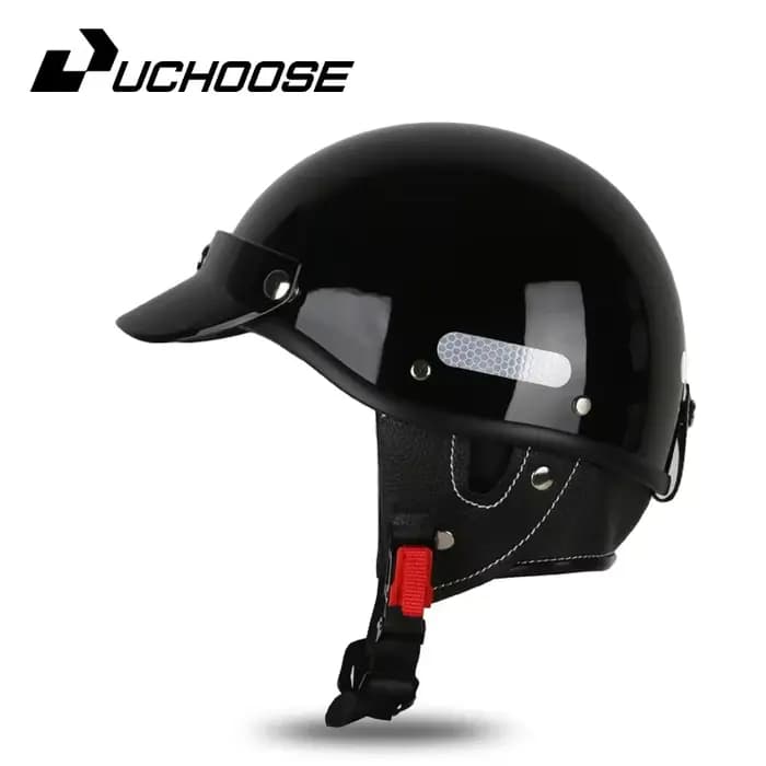 Casque de moto vintage Demi-casque Cruiser pour hommes
