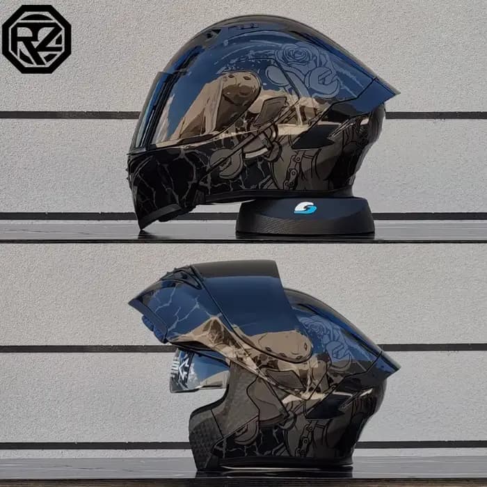 Casque de moto de haute qualité double lentille