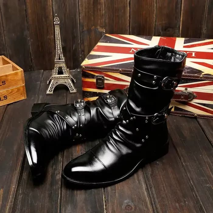 Bottes de motard de styliste pour hommes