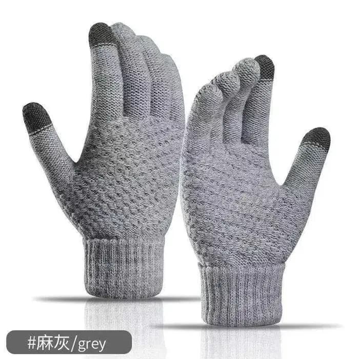 Gants chauds d'hiver pour écran tactile pour femmes et hommes, mitaines en tricot classiques extensi
