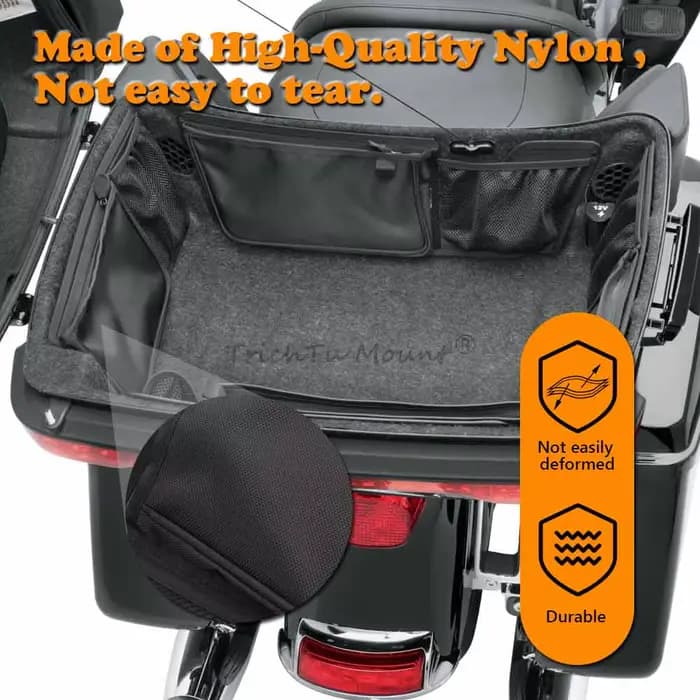 Sac de rangement de doublure de sacoche de coffre de organisateur de Tour de moto pour Harley Touring Road King Electra Street Glide Tri 2014 +