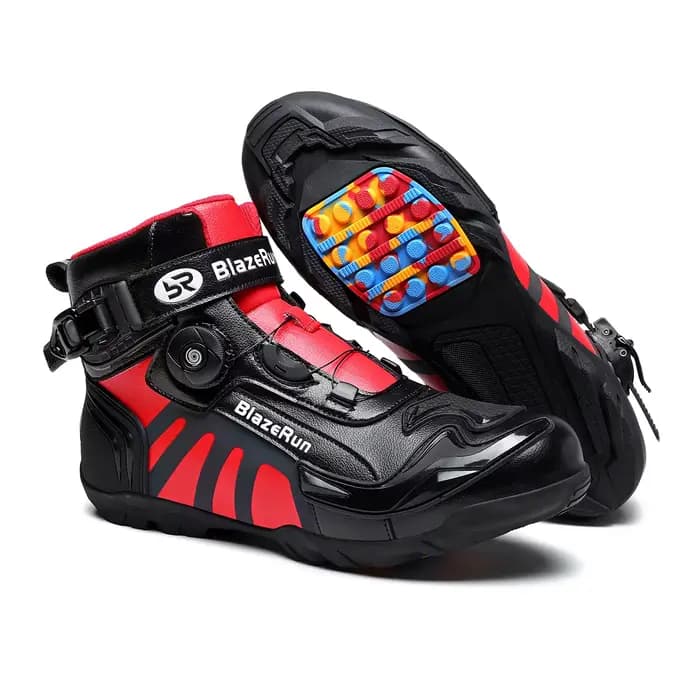 Nouvelles bottes de moto en cuir pour hommes