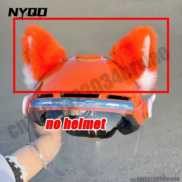 Casque de Moto Orange oreille décorations animaux oreilles de chat accessoires pour Ski Scooter électrique casques