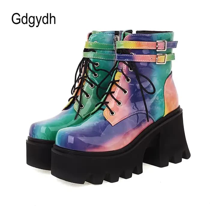 Gdgydh-Bottes de moto colorées pour femmes