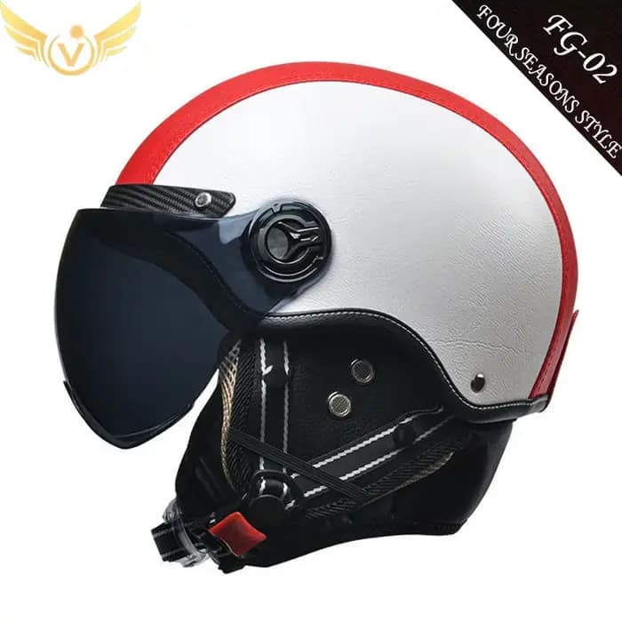 AD – demi-casque de MOTO rétro pour hommes