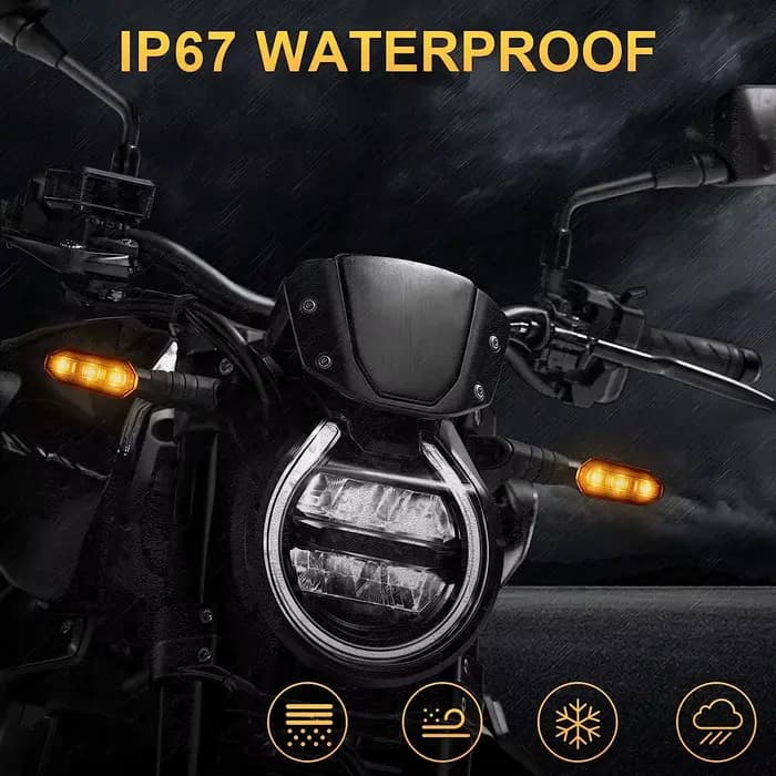 NLperal Moto LED clignotants 8mm Mini ambre clignotant clignotant lampe 12V Moto indicateur accessoi