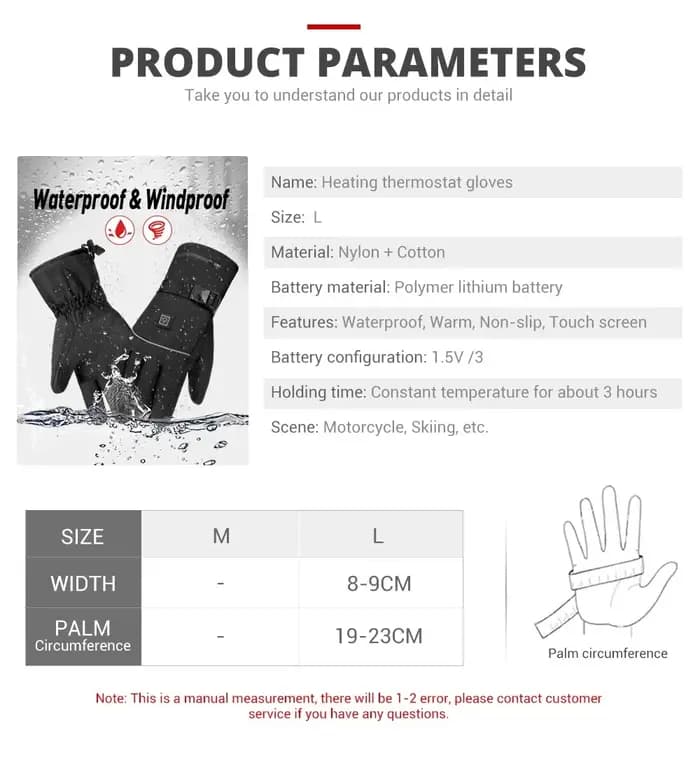 Gants chauffants d'hiver pour hommes et femmes, gants thermiques chauffants pour moto, coupe-vent, gants chauds pour les mains, chauds et imperméables