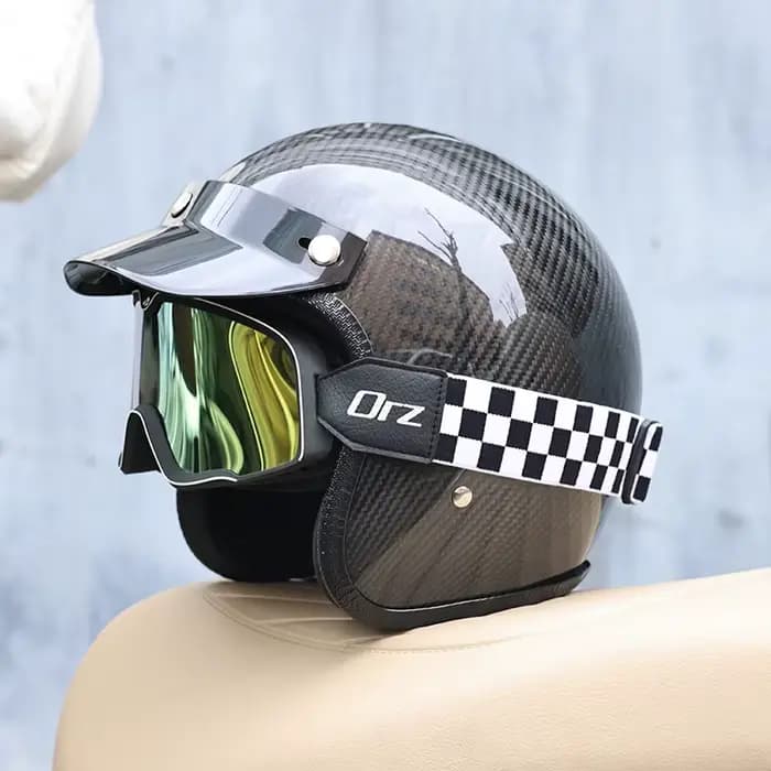 Casque de moto 3/4 en fibre de carbone 700