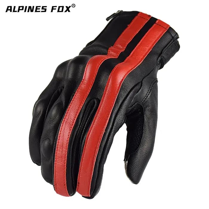 Gants de moto en cuir Vintage, équipement de moto à doigt complet pour femmes et hommes, gants de pr