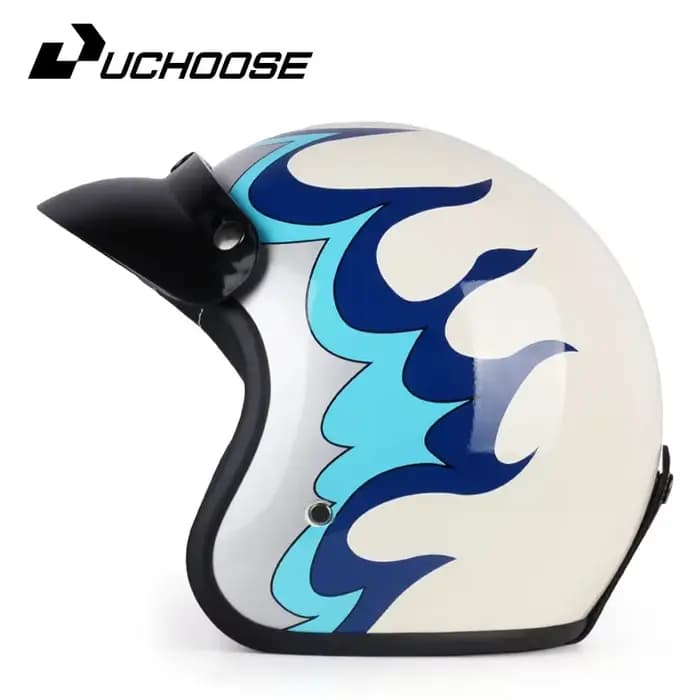 Casque de moto rétro trois-quarts à visage ouvert 3/4 pour hommes et femmes, demi-casque américain d