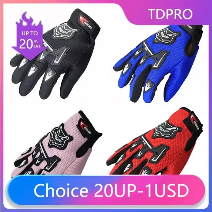 Gants de moto en cuir à doigts complets pour enfants