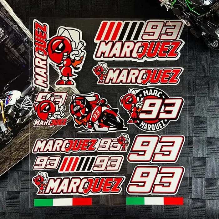 Autocollant de casque pour Marc Marquez 93 SHOEI