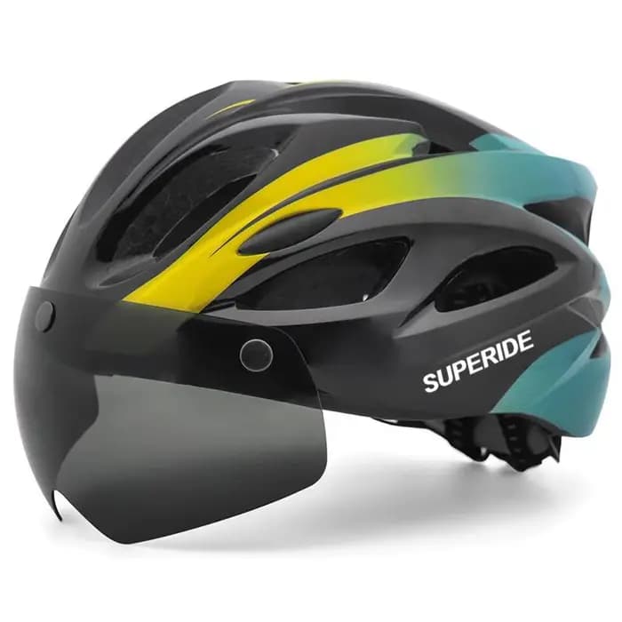 VICTGOAL Herren Fahrrad Helm Rückleuchte Magnetische Brille UV400 Linse Sonnenblende