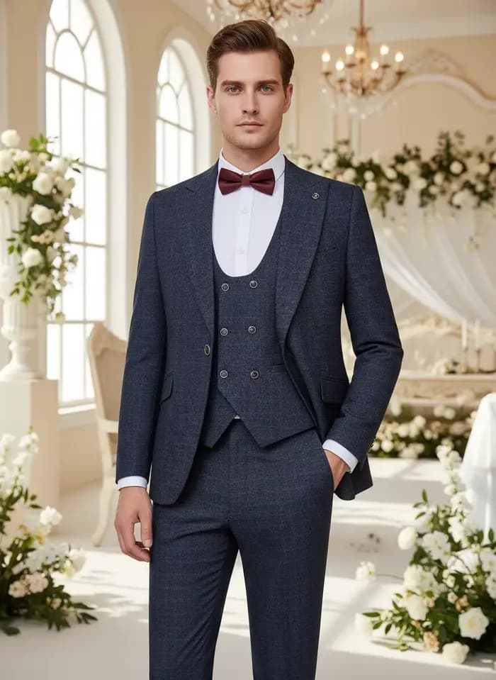 ST Cassy costume de marié de mariage (veste + gilet + pantalon) costume décontracté coupe ajustée simple boutonnage marié mariage bureau d'affaires costumes pour hommes