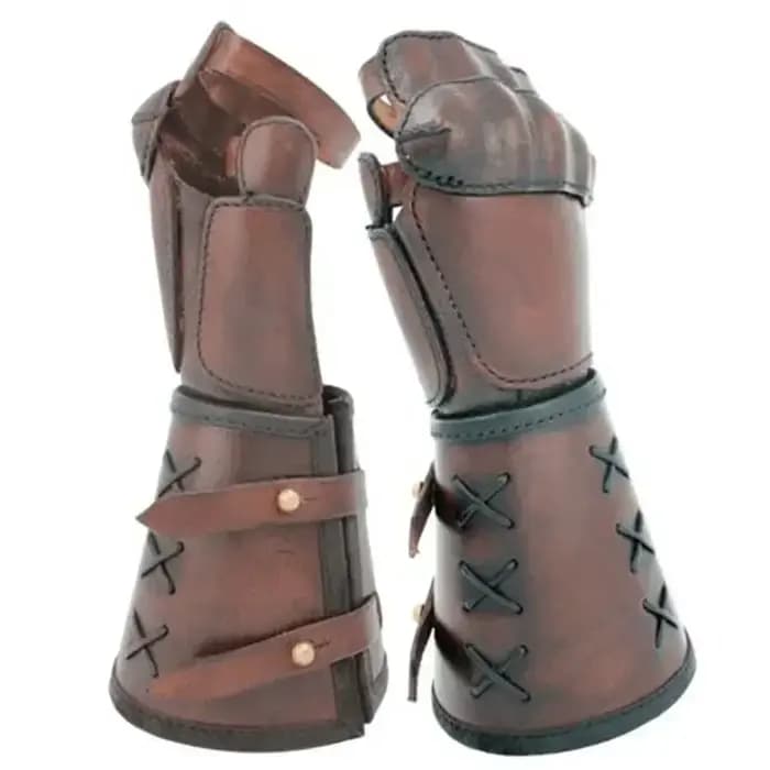 Gants de moto en armure rétro médiévale, avec poignets larges, brassards, gantelet de guerrier Steampunk pour hommes, chevaliers templiers, Cosplay
