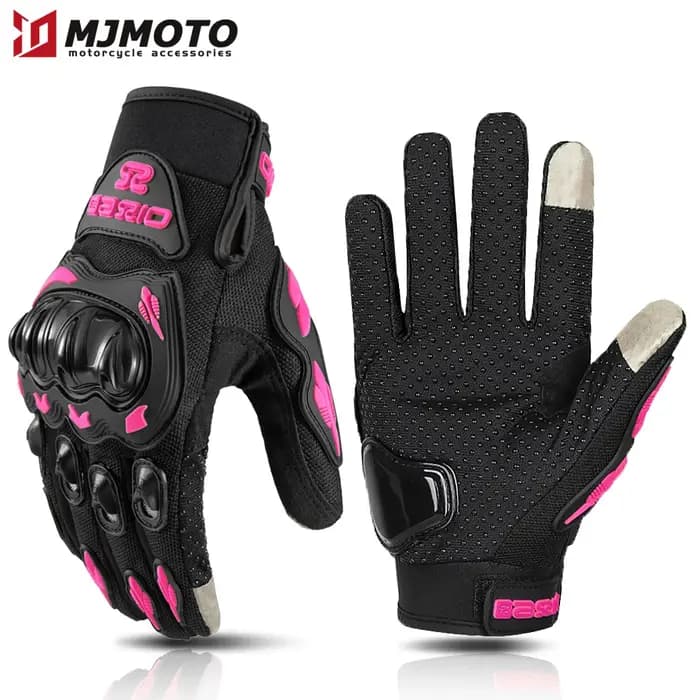 Gants de Moto rose noir pour femmes