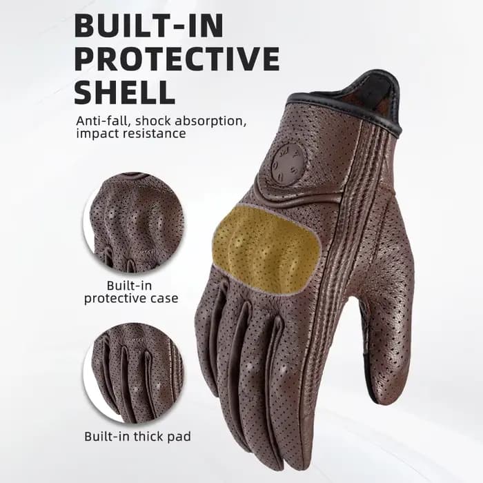 SUOMY gants de Moto marron Vintage en cuir hommes femmes