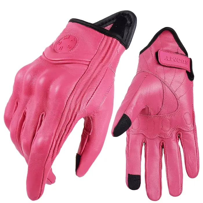 Suomy femmes rose gants de moto écran tactile en cuir vélo électrique gant cyclisme doigt complet Mo