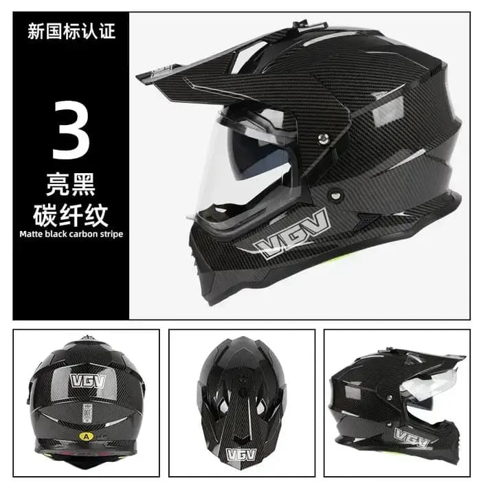 Casque de moto vtt ATV Motocross Cascos motif en Fiber de carbone