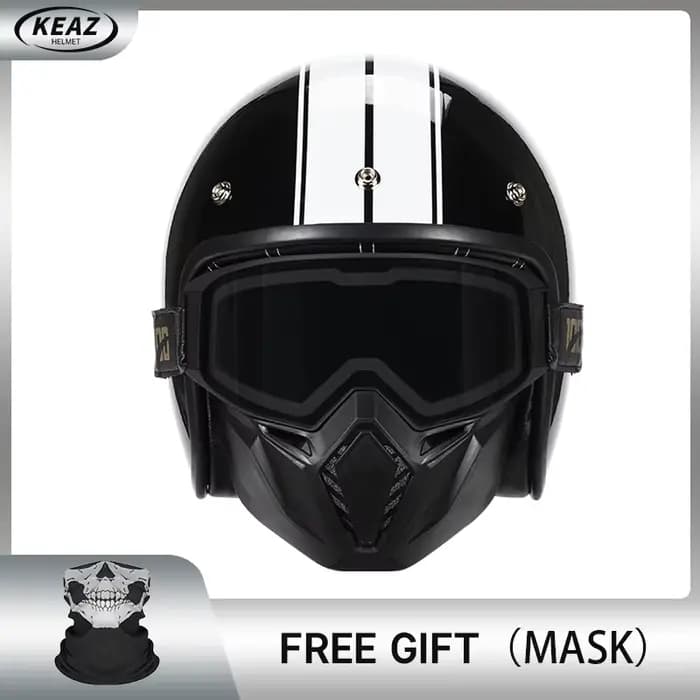 Vintage léger rétro 3/4 visage ouvert demi casque de moto adulte Jet