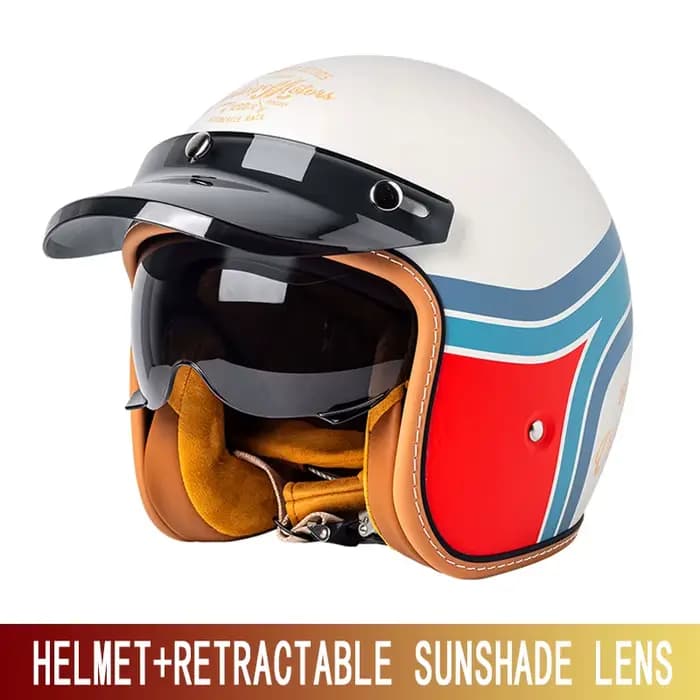 Casque trois-quarts moto cavalier pédale