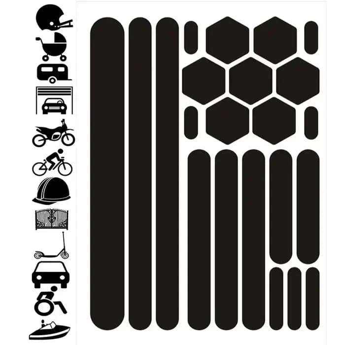 1 ensemble d'autocollants réfléchissants pour casque de moto
