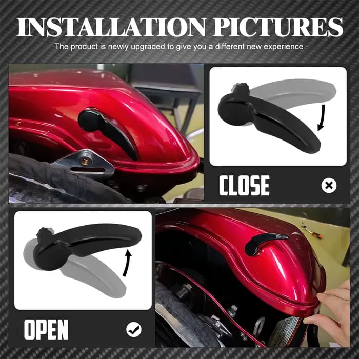 Kit de loquet de sacoche de moto, levier de levage de couvercle noir pour Harley Touring Road King S