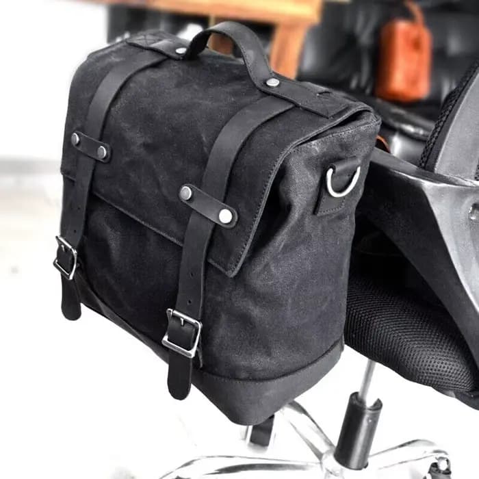 Sac de bagages pour moto, sac de selle imperméable, sac arrière vintage rétro pour moto, sac latéral