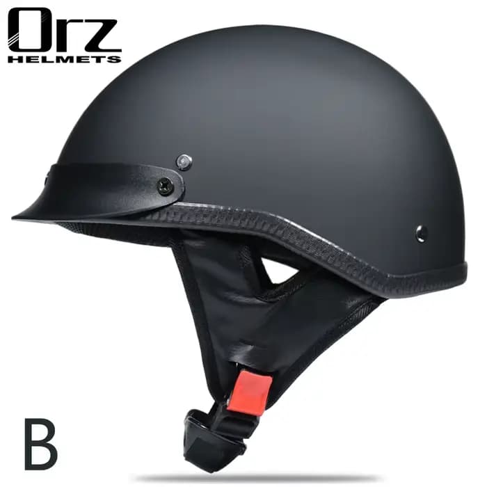 Casque demi-visage pour moto, vintage rétro scooter jet Cruiser, ouvert avec col coupe-vent