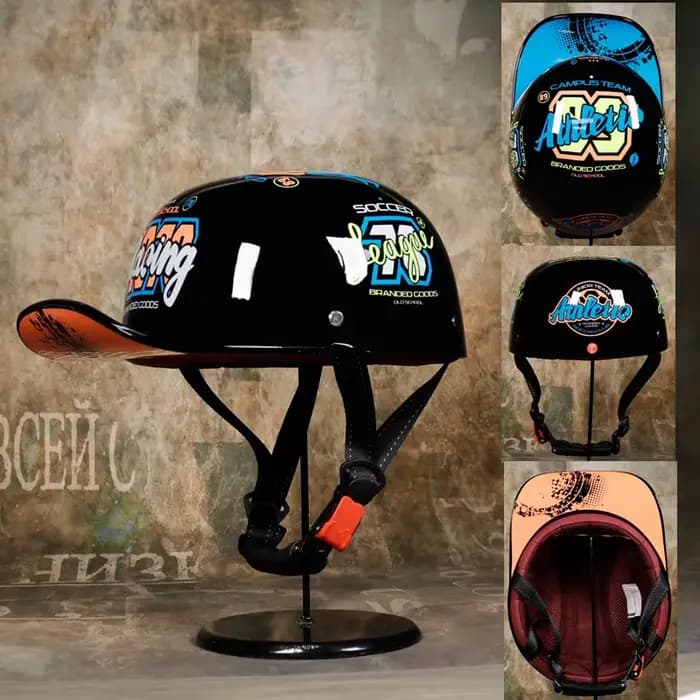 Casquette de Baseball casque de Moto demi-casque de tourisme de rue pour vélo Cruiser Chopper cyclomoteur Scooter