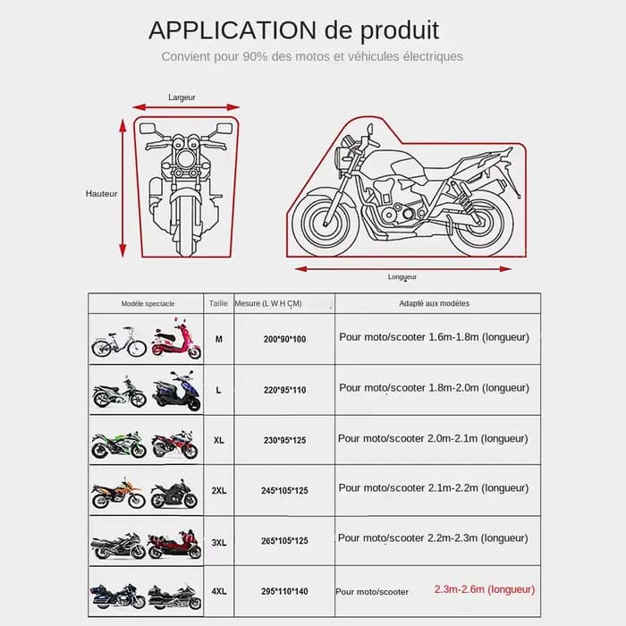 Housse de protection imperméable pour accessoires de Moto