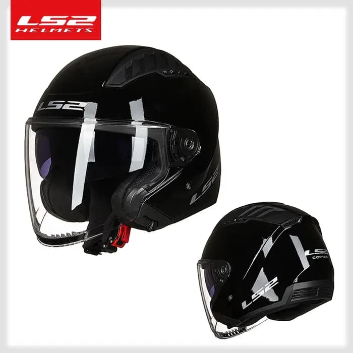 Casque de moto LS2 OF600 COPTER à double visière, casque rétro ouvert pour homme et femme, anti-chute et respirant