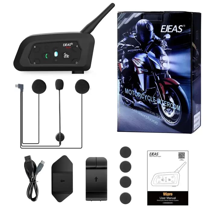EJEAS V6 PRO + Bluetooth casque de moto Interphone