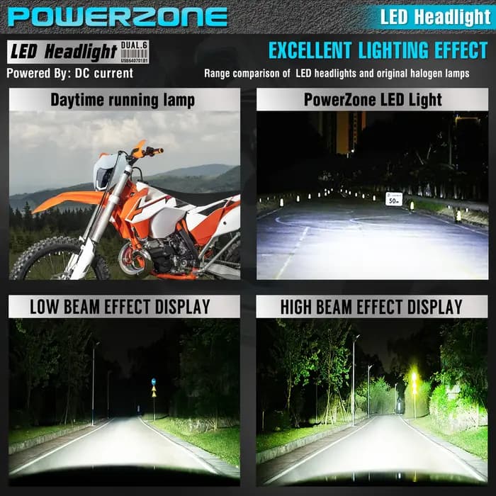 PowerZone moto phare LED phare phare Supermoto carénage pour KTM EXC SXF MX Dirt Bike Enduro phare L
