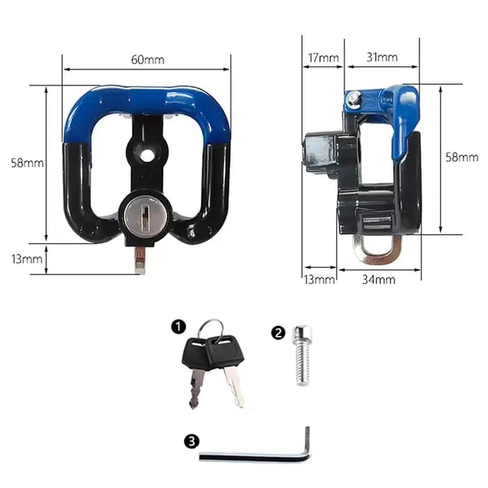Accessoire essentiel pour moto/vélo : serrure antivol pour casque avec 2 clés