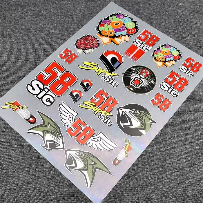 Ensemble d'autocollants M-Marco Simoncelli 58 Super Sic