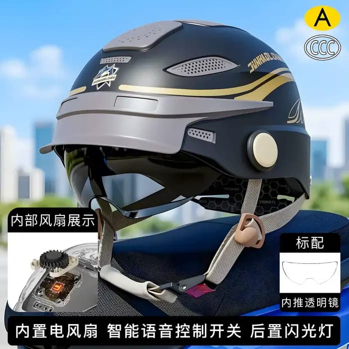 Nouveau casque demi-intégral intelligent respirant pour l'été