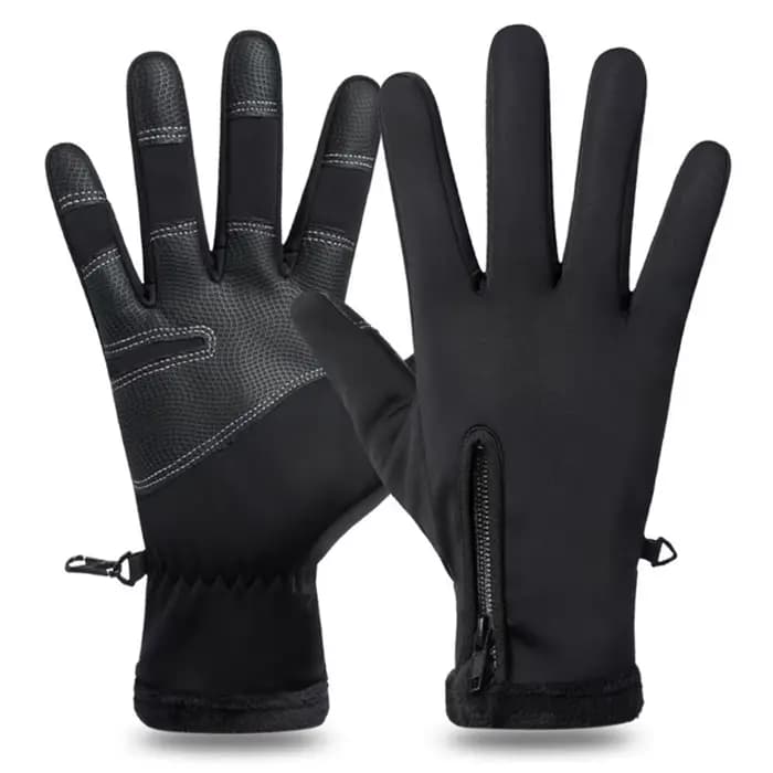 Gants de moto hiver thermique doublé polaire hiver résistant au froid doigt complet gant militaire é
