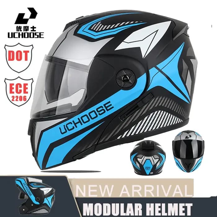 Nouveau casque de moto modulaire intégral course avec Double pare-soleil femmes homme