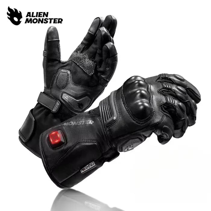 Gants de moto chauffants pour hommes, gants de moto chauds d'hiver en fibres composites, Guanti Moto