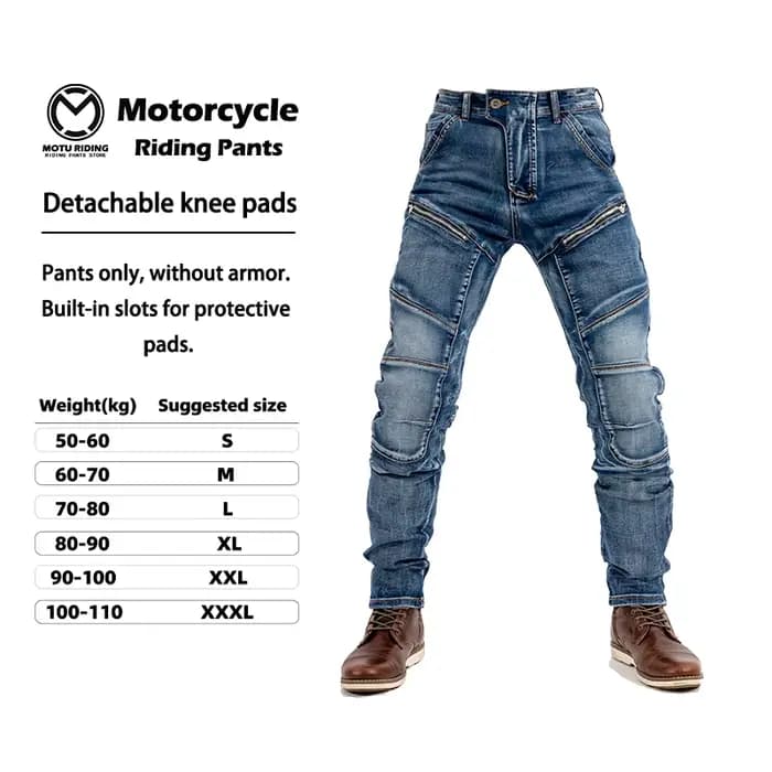 Jeans moto en Kevlar pour homme, pantalon moto extensible, équipement de protection CE niveau 2, pan