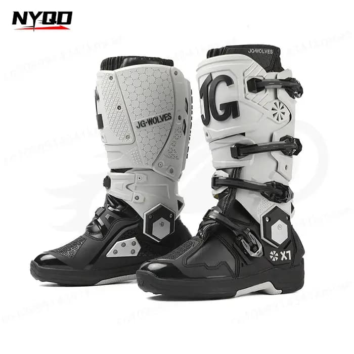 JG WOLVES X7 – bottes de moto à charnière biaxiale améliorées pour hommes, antidérapantes, résistantes aux chocs, chaussures de motocross tout-terrain, botas moto