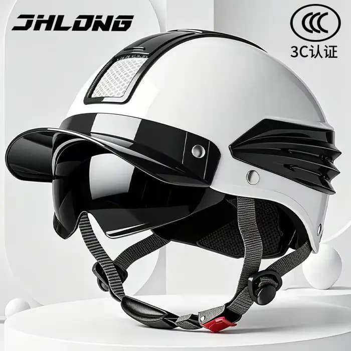 Casque de moto vintage demi-coque respirant pour l'été