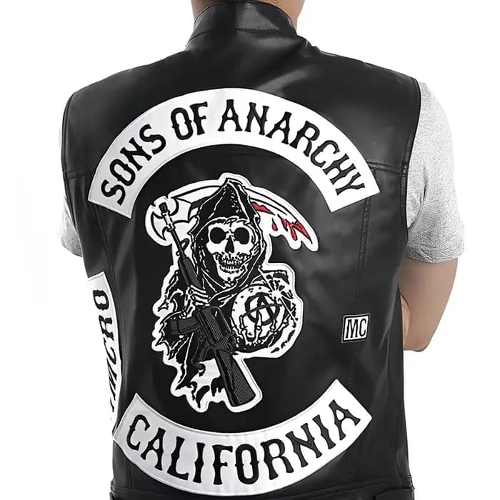 Hommes Moto printemps vestes SOA Punk noir