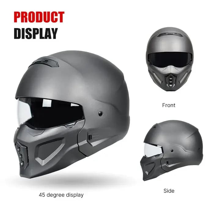 Casque de moto intégral Scorpion noir brillant robuste avec coque solide conçu pour l'utilisation de sports extrêmes de motocross Freestyle