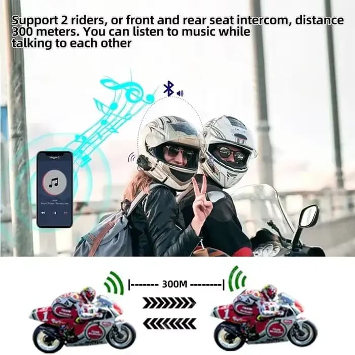 Oreillette Bluetooth 5.3 pour moto