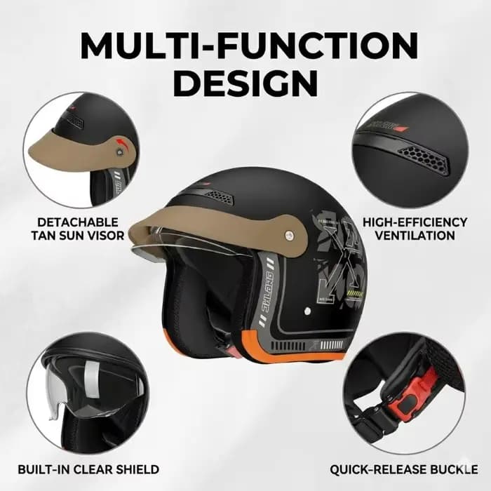 Casque Demi-Coque Rétro Coupe-Vent Chaud pour Vélo Électrique