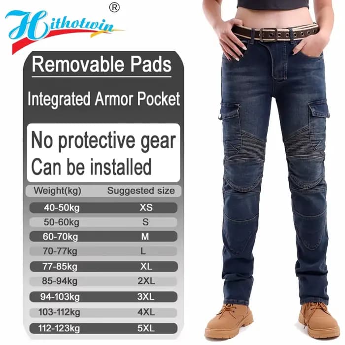 Kevlar Jeans de moto pour femme Pantalon d'équitation en aramide Protection de sécurité Pantalon de