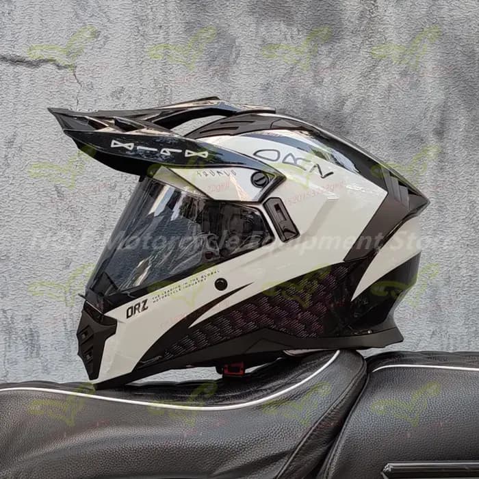 Casque de moto tout-terrain intégral ORZ avec visière anti-éblouissement