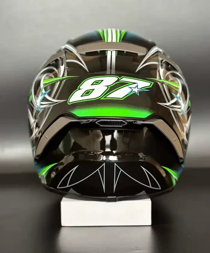 Casque De moto intégral X14 YANAGAWA5 couleur verte équitation